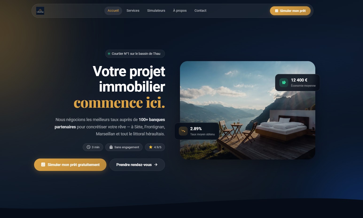 Capture d'écran du site Le Bon Thau